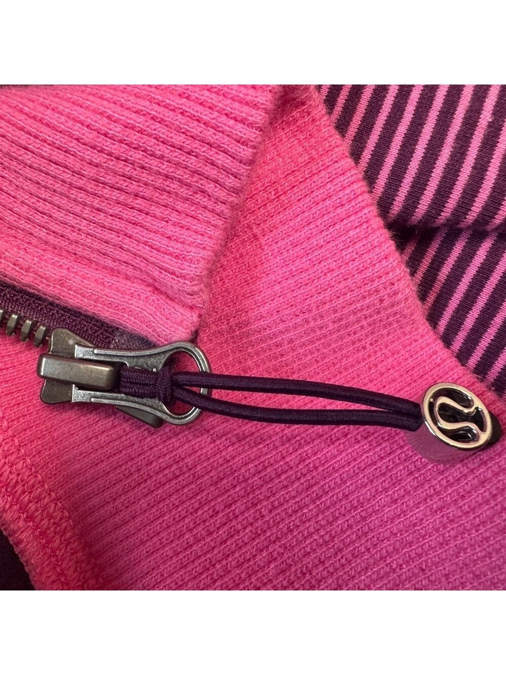 Lululemon Bliss Break Hoodie Wagon Stripe Plum Afterglo / Plum / Afterglo Size 8 - Picture 6 of 9